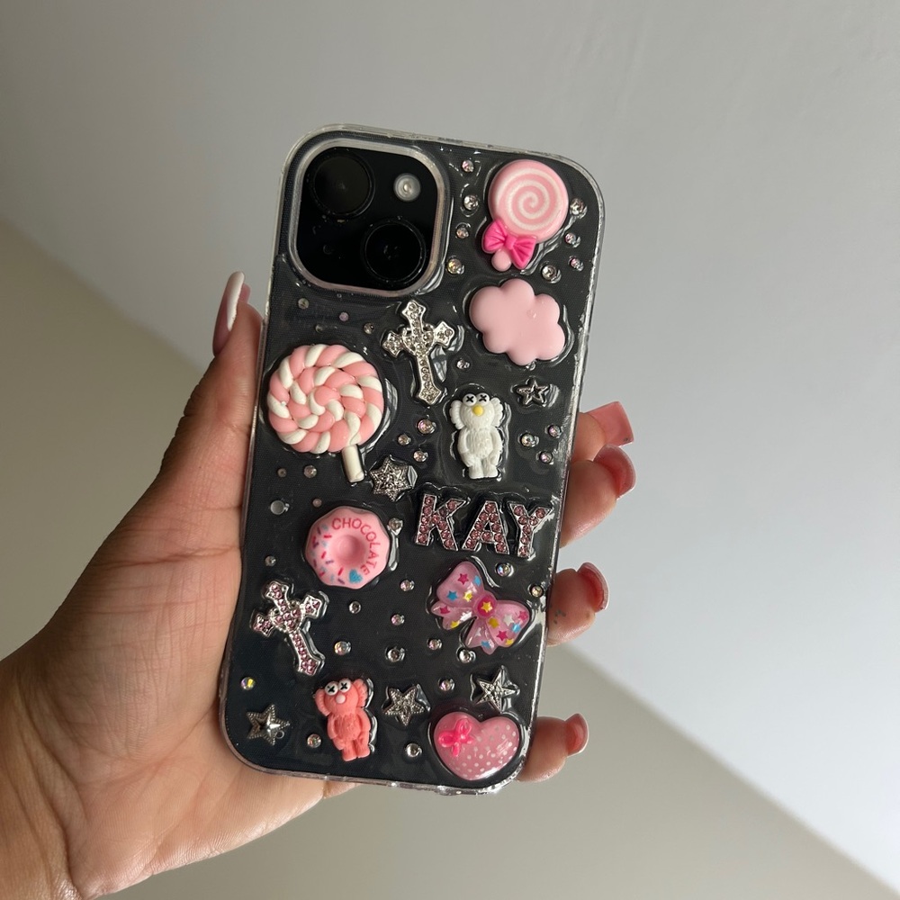 Black and Pink Floral iPhone Case with Protective Design